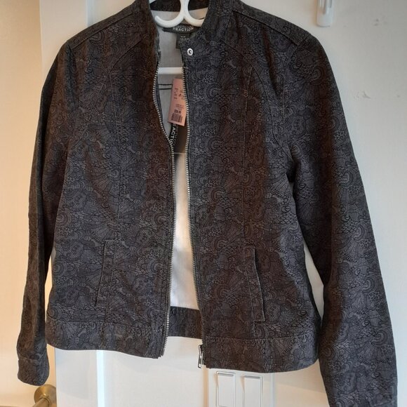 Lace Print Jacket Grey NWT Size Medium Kenneth Cole Reaction - Picture 10 of 16